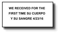 WE RECEIVED FOR THE FIRST TIME SU CUERPO Y SU SANGRE 4/23/16   362