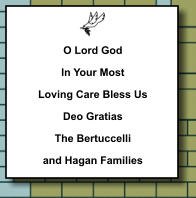 O Lord God In Your Most Loving Care Bless Us Deo Gratias The Bertuccelli and Hagan Families   302